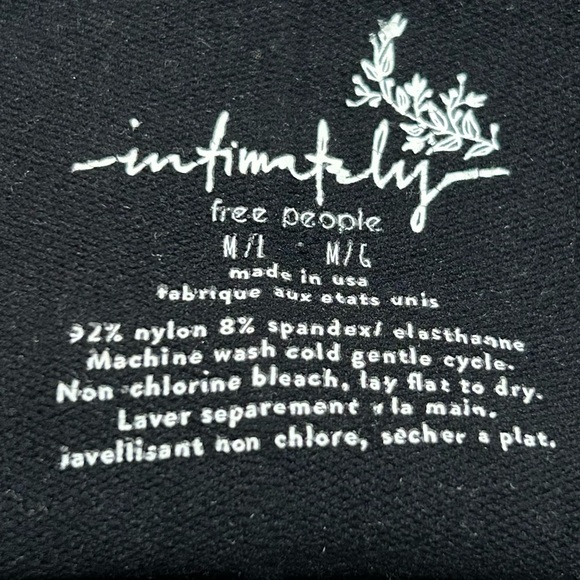 Free People Intimately Free Black Bridget Thong Bodysuit. Size M/L - Picture 2 of 5